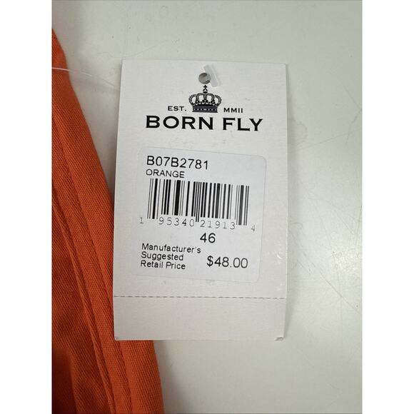 Born Fly Anytown USA Shorts Orange Stretch Cargo Pockets NWT - Picture 3 of 5